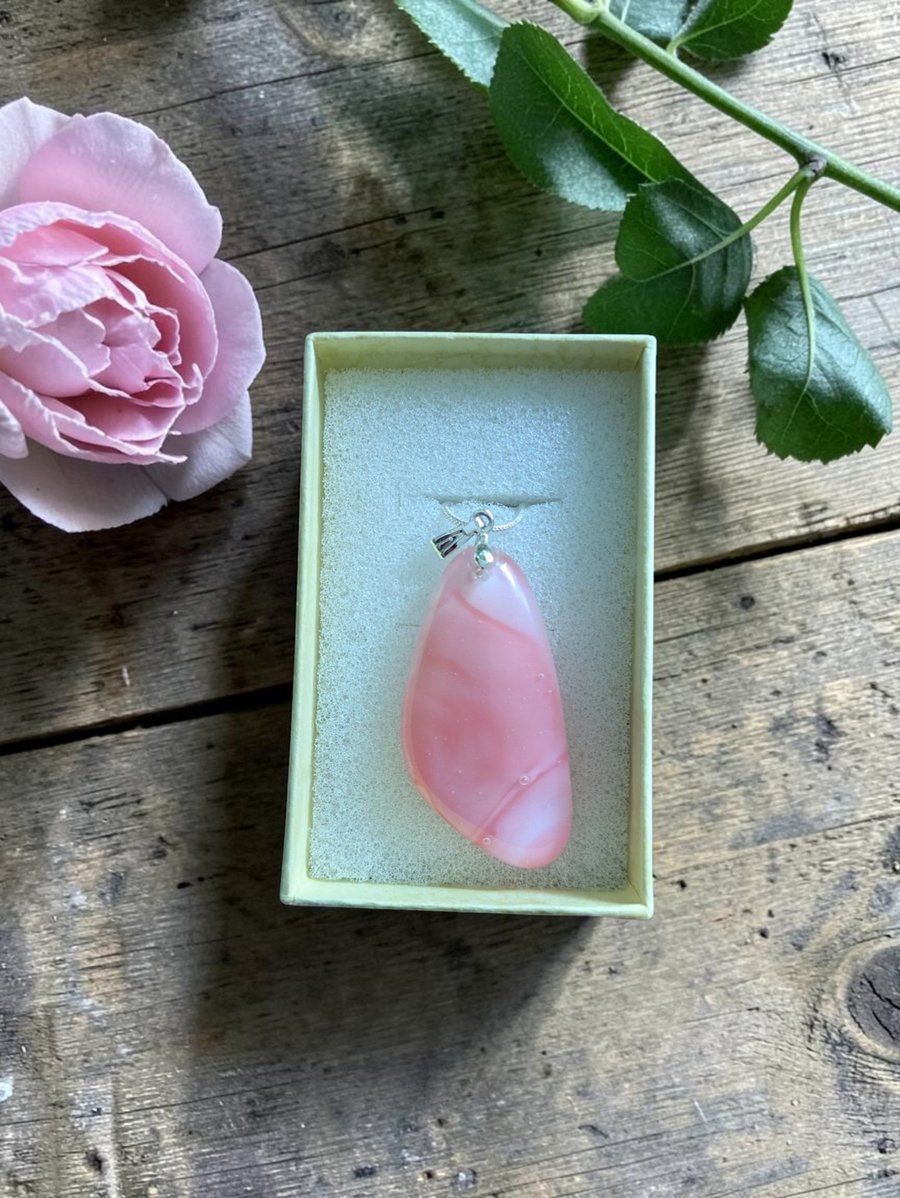 Glass Fused Pendant - Pink