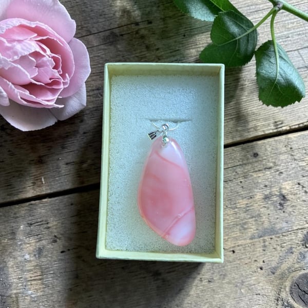 Glass Fused Pendant - Pink
