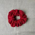 Burgundy polka dot scrunchie