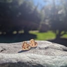 Sagittarius Copper and Sterling Silver Heart Earrings