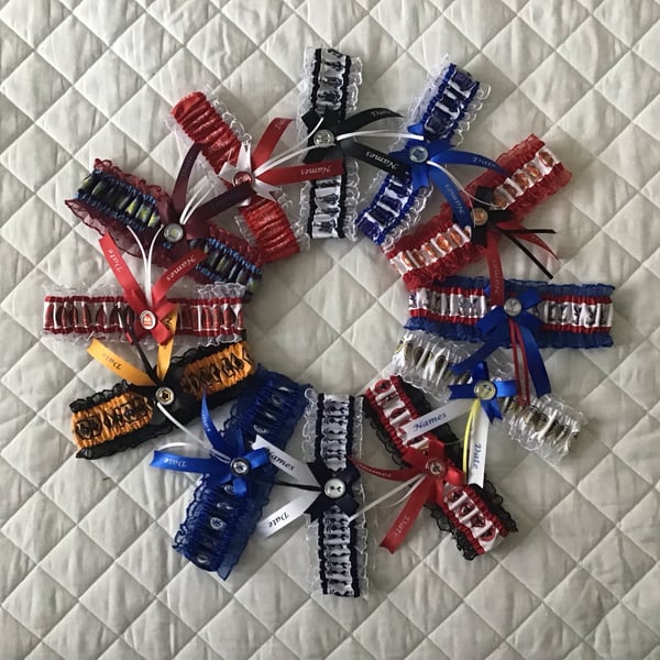 Football Brides Personalised Wedding Garter