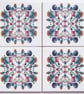 4 x Multicoloured Bubble Pattern Ceramic Tile Coasters with Cork Backing