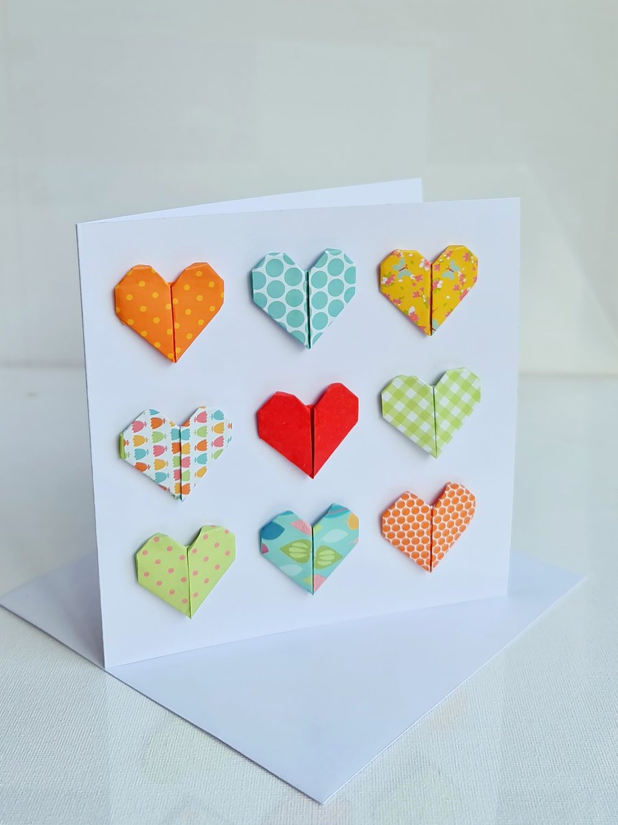 Handmade Origami Valentine, Engagement, Anniversary Card