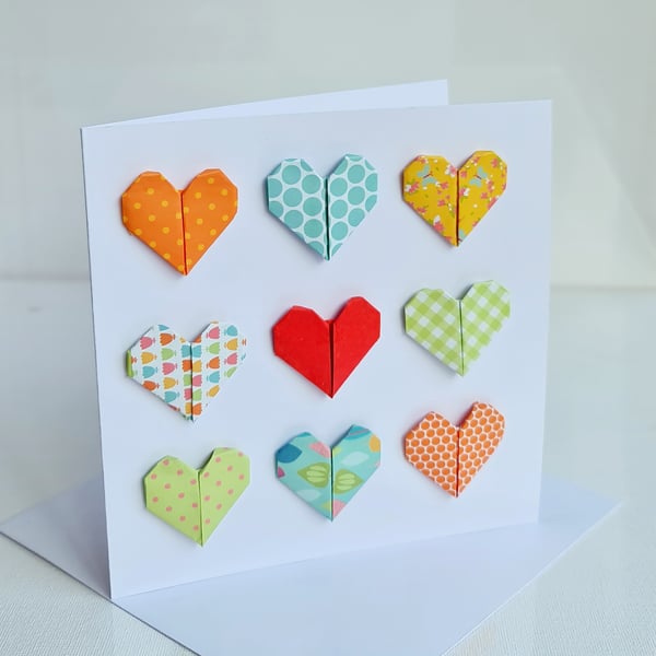 Handmade Origami Valentine, Engagement, Anniversary Card