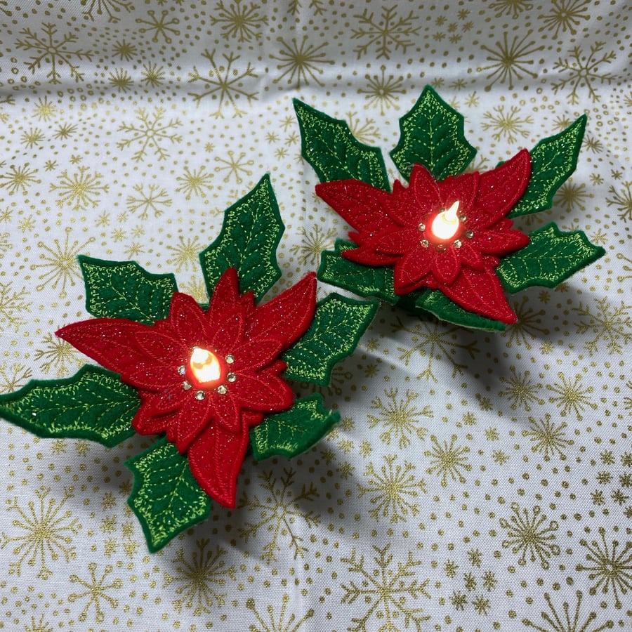 Poinsettia Table Tealight (Red) F18