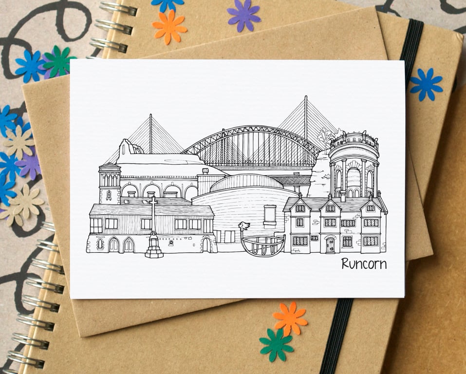 Runcorn Skyline Greetings Card