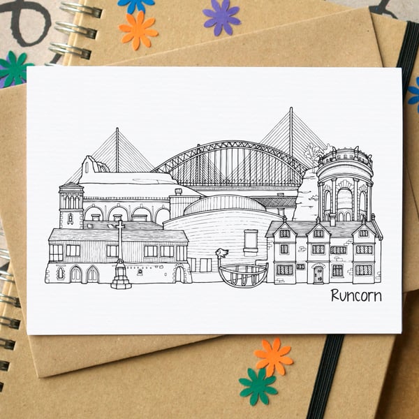 Runcorn Skyline Greetings Card