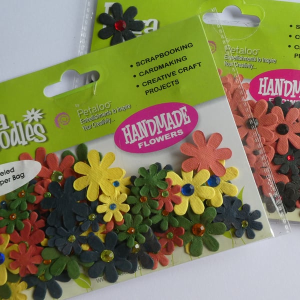 Petaloo Flora Doodles - 2 Packets of Handmade Paper Flowers