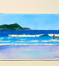 Original gouache painting Polzeath Beach, Cornwall 390 mm x 272 mm - Image 4