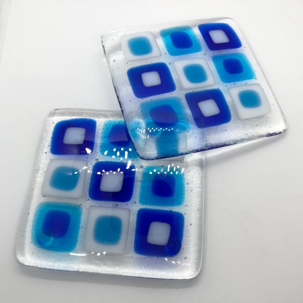 Pair of Fused Glass Coasters
