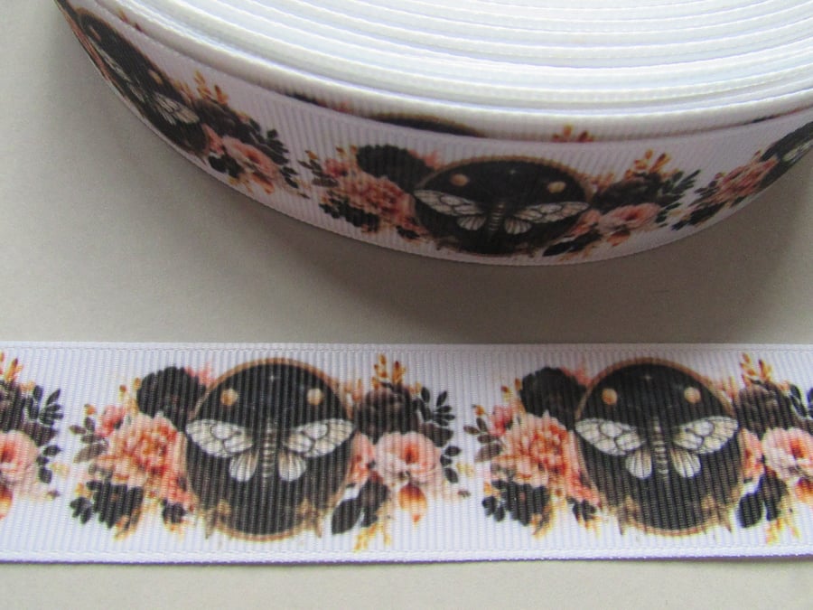 Moth 2.5cm Grosgrain Ribbon x 1 metre