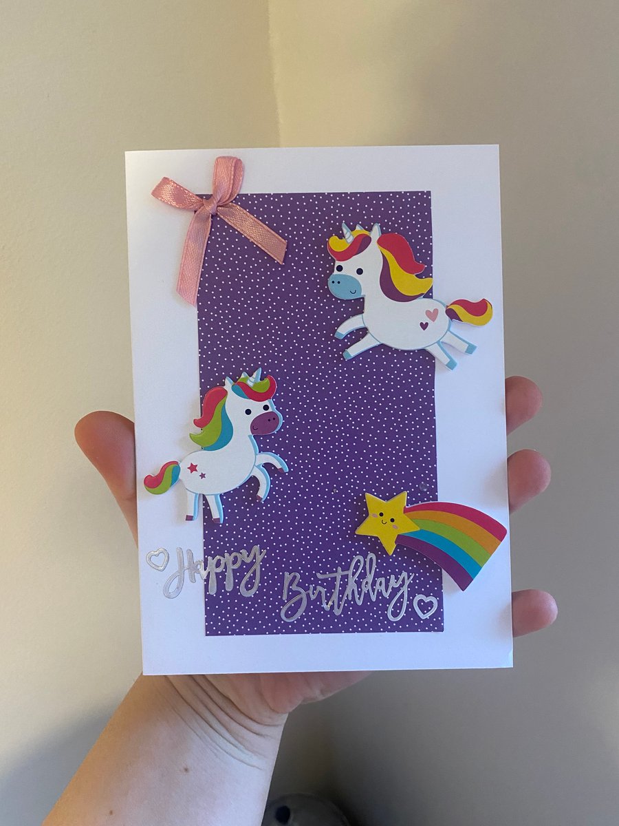 Unicorn birthday card 