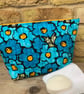 Bright Blue Floral Fabric Quilted Wash Bag - Image 6