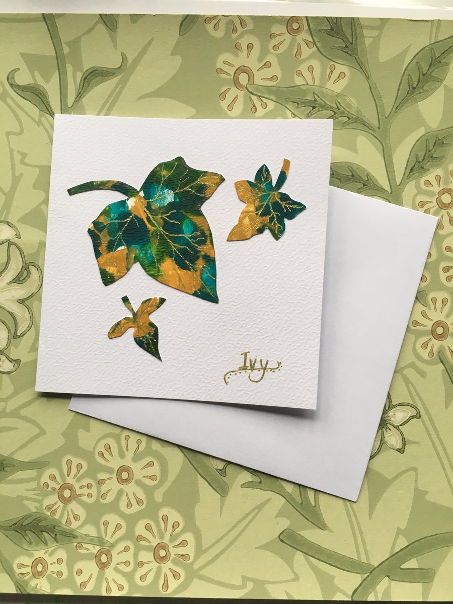 Ivy leaf hand crafted card