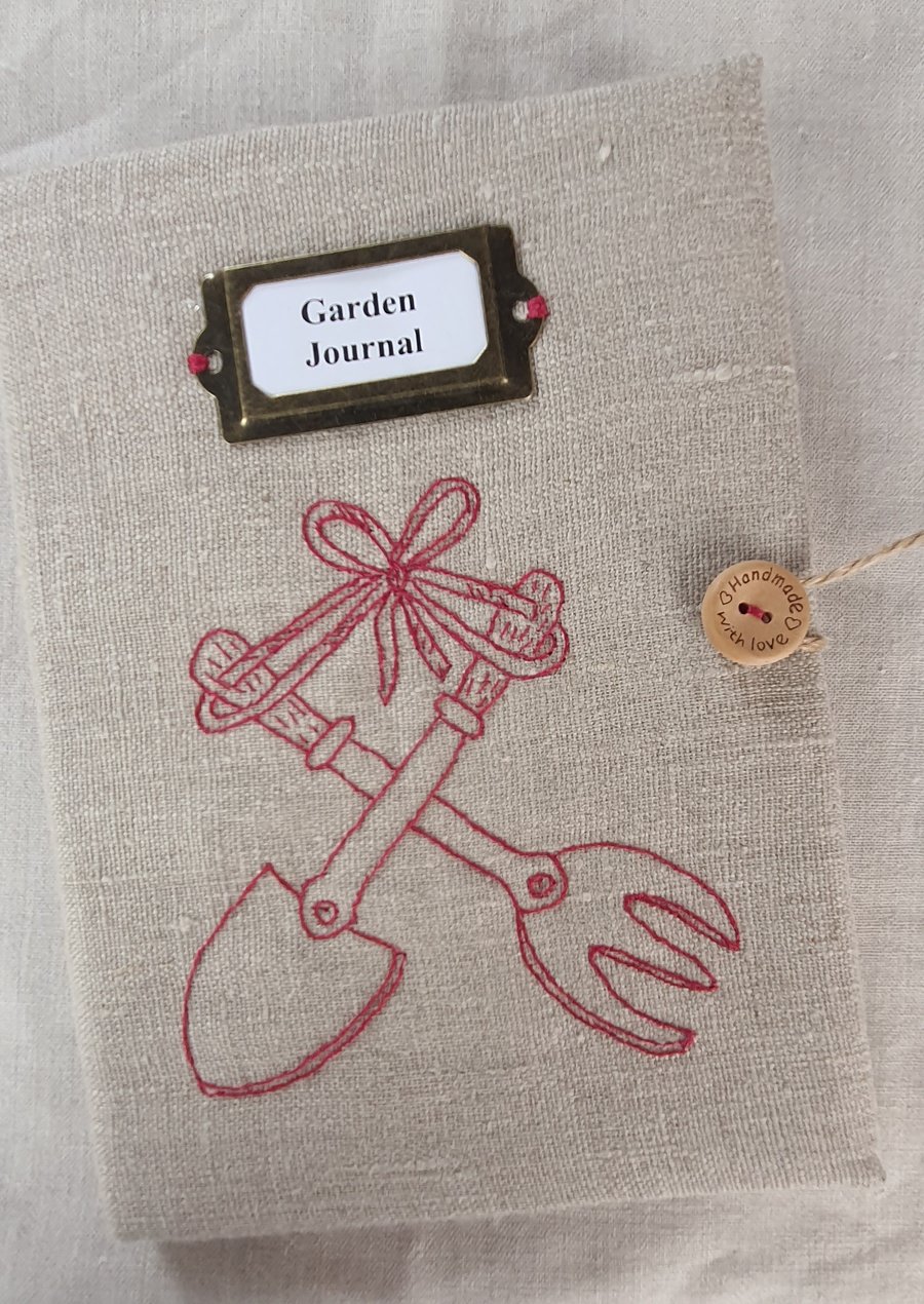 Handmade covered garden journal