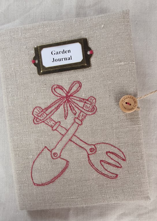 Handmade covered garden journal