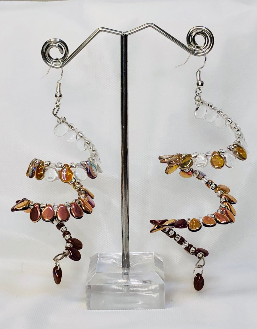 Amber ombré chandelier earrings 