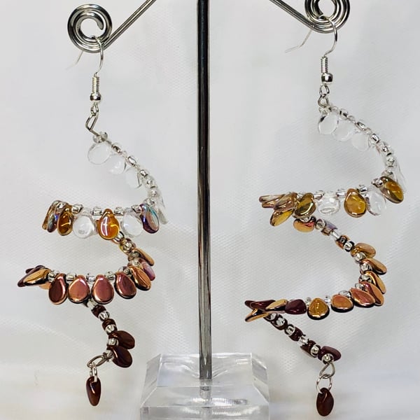 Amber ombré chandelier earrings 