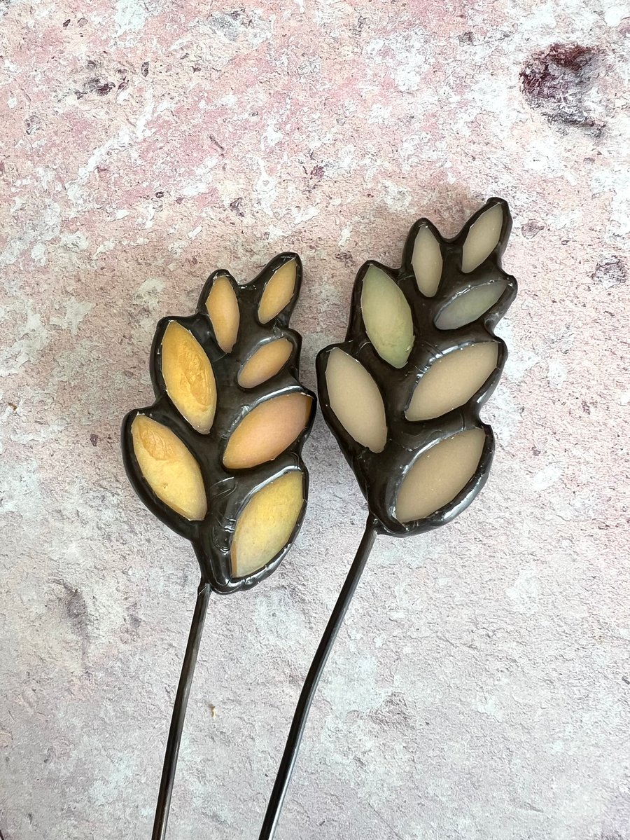 Stained glass wheat stalk for summer wedding flowers or countryside farm gift