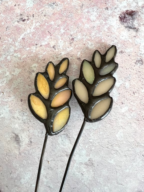 Stained glass wheat stalk for summer wedding flowers or countryside farm gift