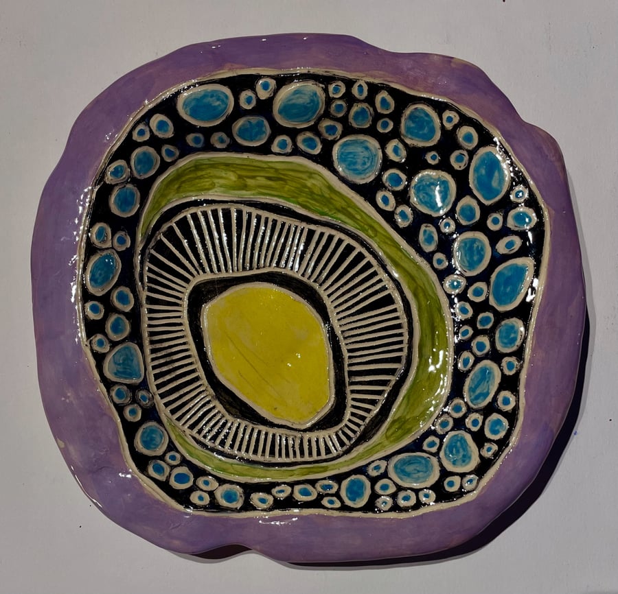 HANDMADE COLOURFUL CERAMIC  PLATE