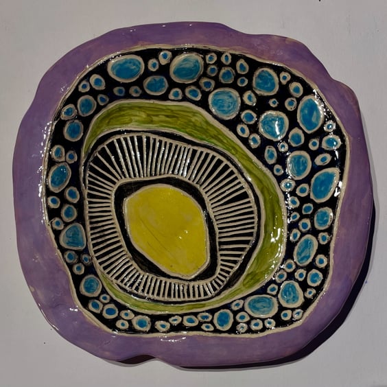 HANDMADE COLOURFUL CERAMIC  PLATE