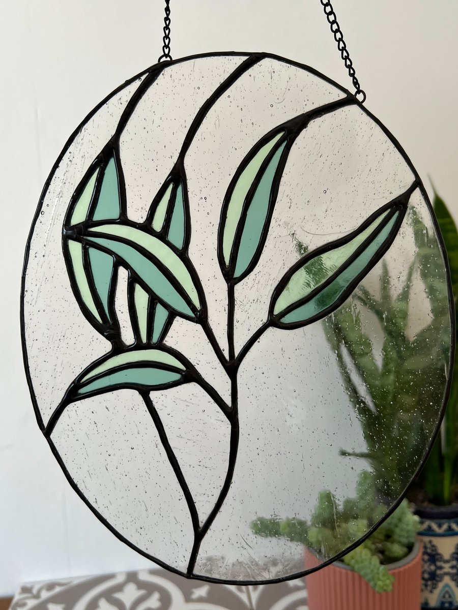 Stained Glass plant leaves - unique stained glass gift for plant lovers