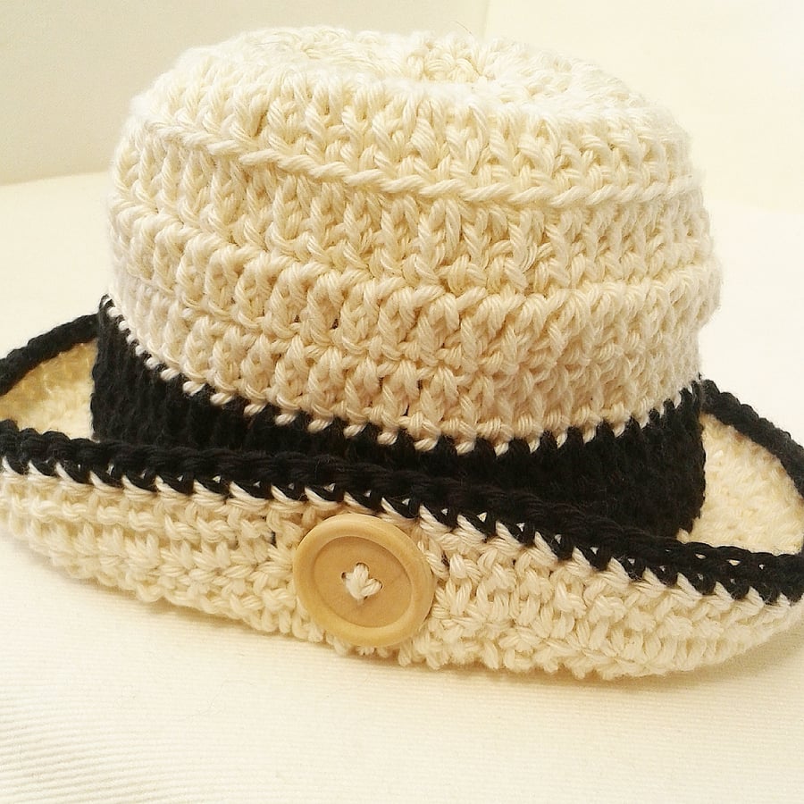 Newborn summer cotton brimmed hat, baby boy summer hat, baby cotton hat