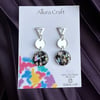 Acrylic Chunky Holo and Silver Earrings