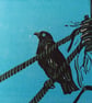 Bird on a wire limited edition linoprint  - Image 1