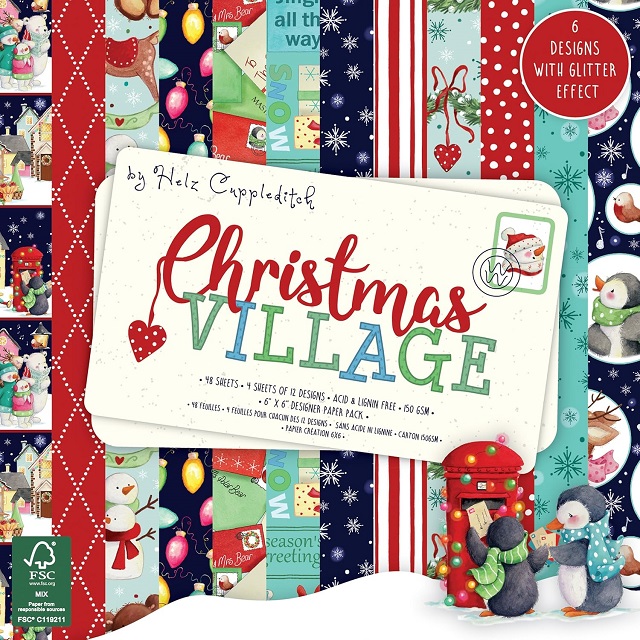 Christmas Village by Helz Cuppleditch 6" x 6" Designer Papers 12 SHEETS