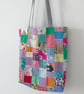 Upcycled Cotton Patchwork Tote Bag  - Image 2