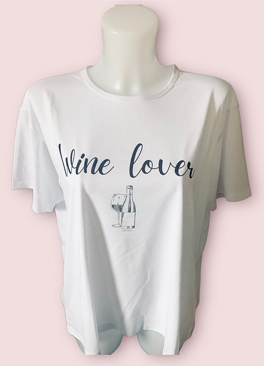 Women’s T-Shirt Wine Lover. T Shirts For Girls For Christmas, Birthday Gifts