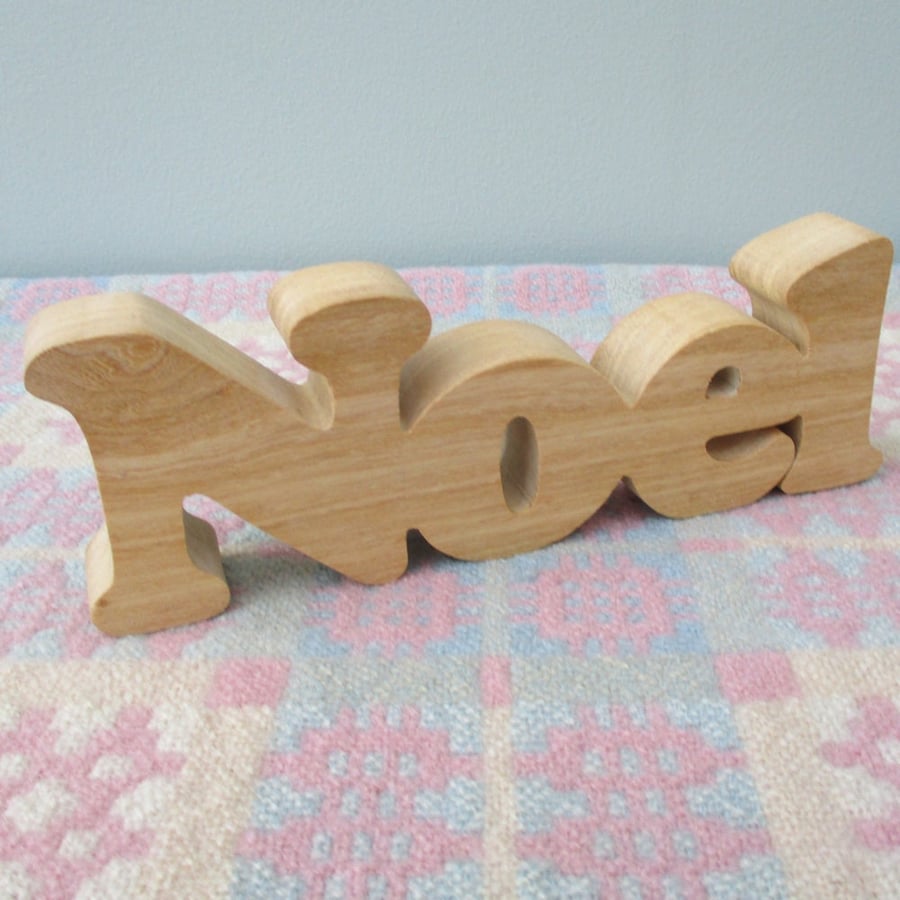 Chunky Wooden Freestanding Christmas Noel