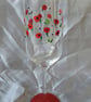 Hand Painted Poppy Glasses Wine Champagne Prosecco