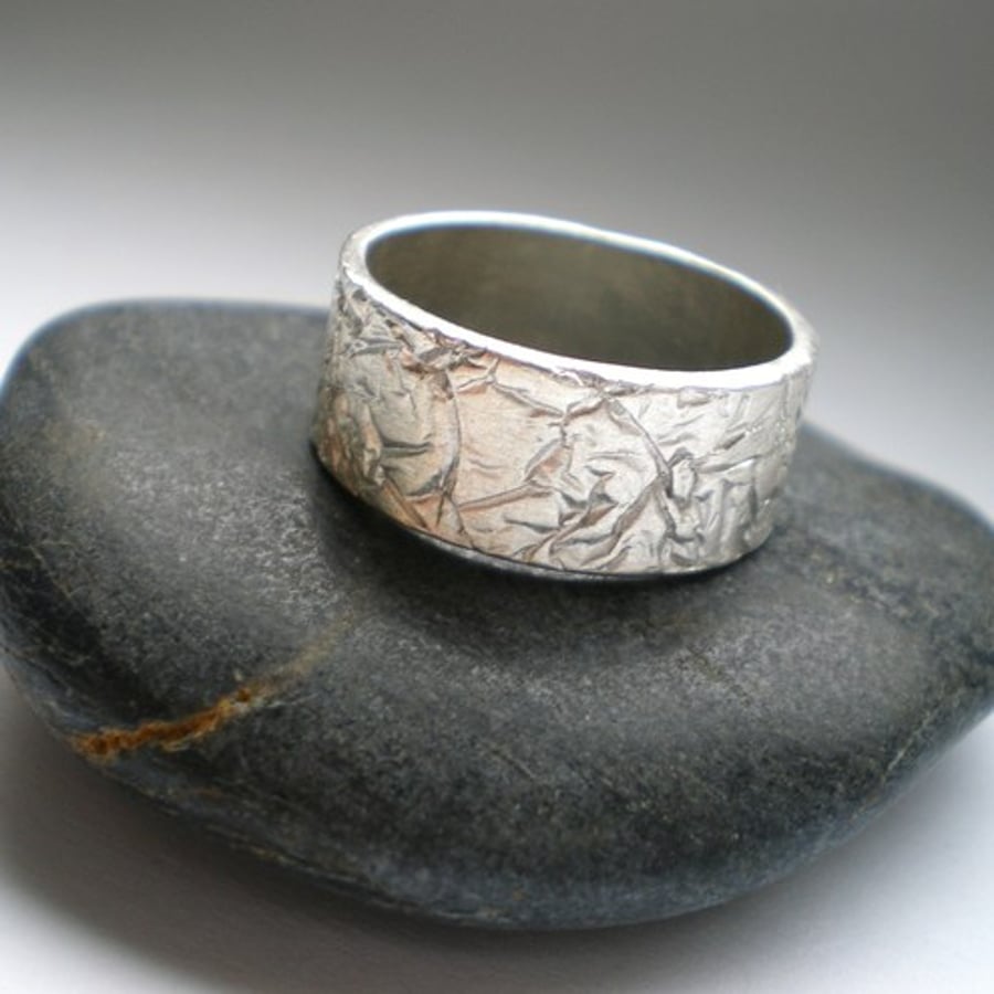 Crumpled Silver Ring