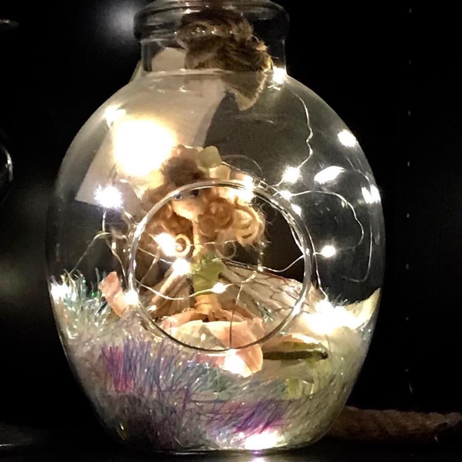 Devon Flower Faery in a Glass Terrarium