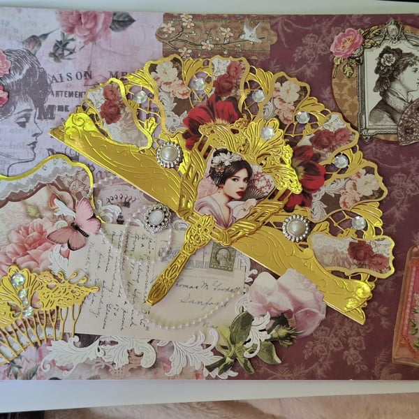 Hand-Crafted Original Collage-Scrapbook-Junk Journal Eclectic Wall Art