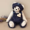Theo, luxury handmade artist teddy bear, dressed winter bear