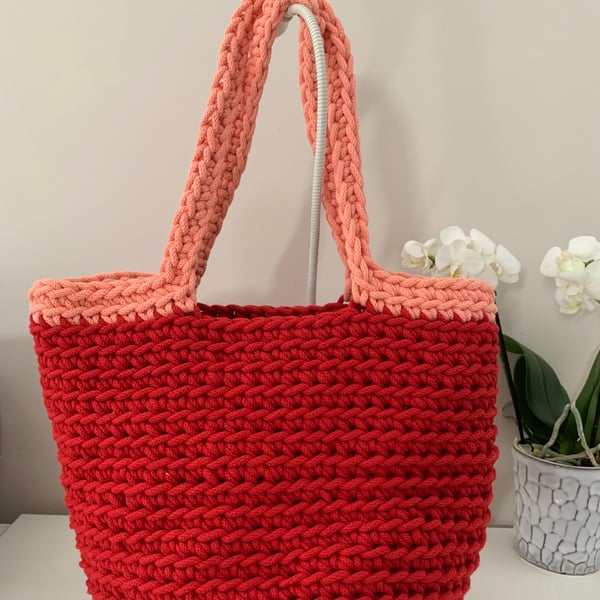 Colourful red tote bag