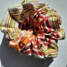 Multi coloured  stripey Hair Scrunchie