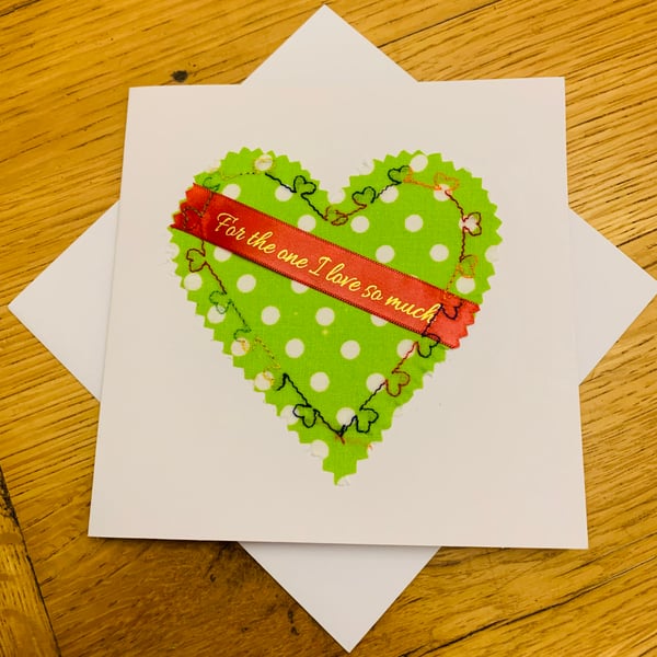 Valentines card Green heart