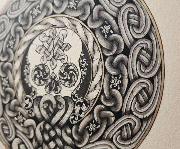 Print - Celtic Knotwork Bearded Skull