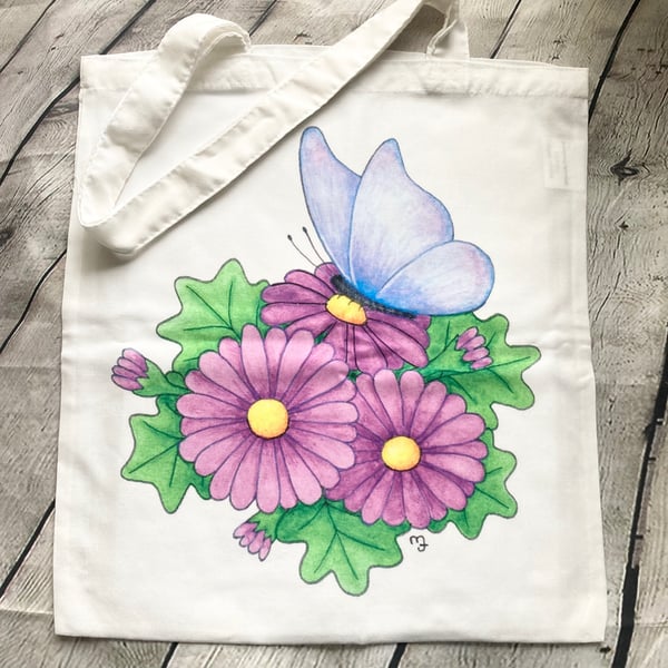 SECONDS SUNDAY - Flowers & Butterfly Tote Bag