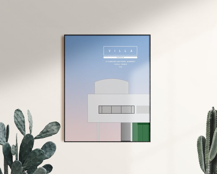 Modern Architecture Print, Villa Savoye, Le Corbusier