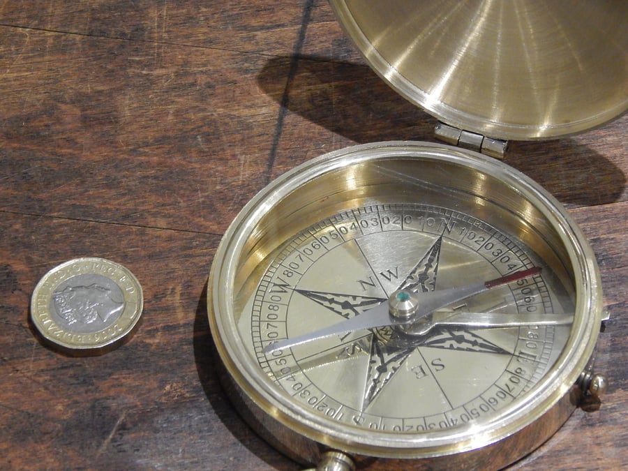 Large Pocket compass can be engraved with your message