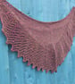 Natural black Shetland wool & cerise cotton lace edged scarf shawl - design S122 - Image 9