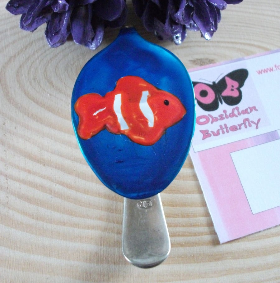 Recycled Silver-Plated Spoon Clown Fish Book Mark