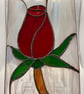 Stained glass red rose on white background - Image 4
