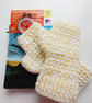 Lemon Yellow Fingerless Mitts, Crochet Wrist Warmers - Image 5